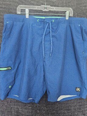 Zero Exposure Swim Trunks Mens XXL Blue Lined Stretch UV Protection New
